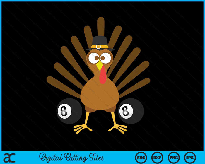 Pool Ball Turkey Thanksgiving SVG PNG Digital Cutting Files