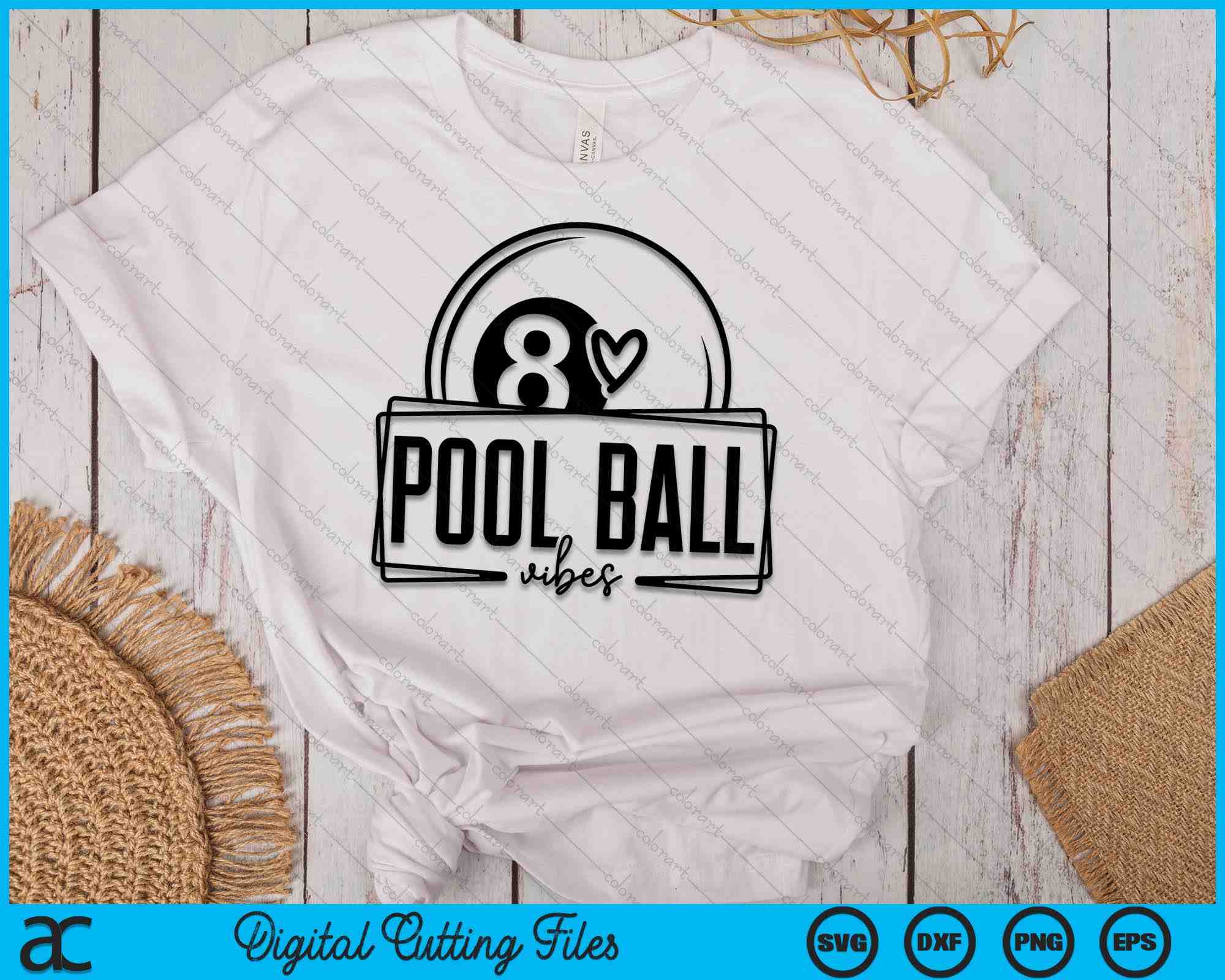 Pool Ball Vibes Game Day Sports SVG PNG Digital Printable Files ...