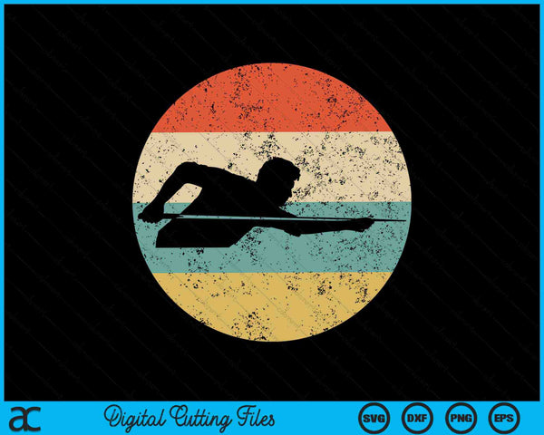 Pool player billiards player silhouette retro sports SVG cut file