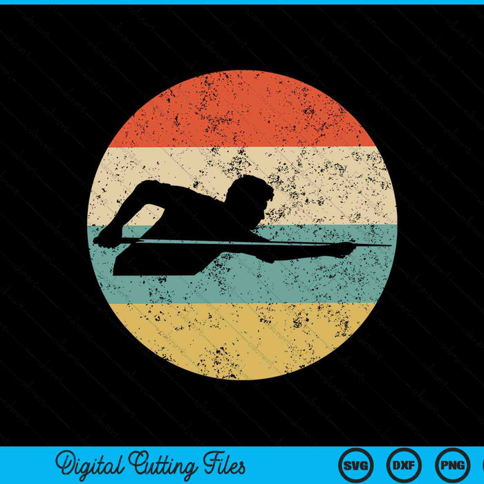 Pool player billiards player silhouette retro sports SVG cut file