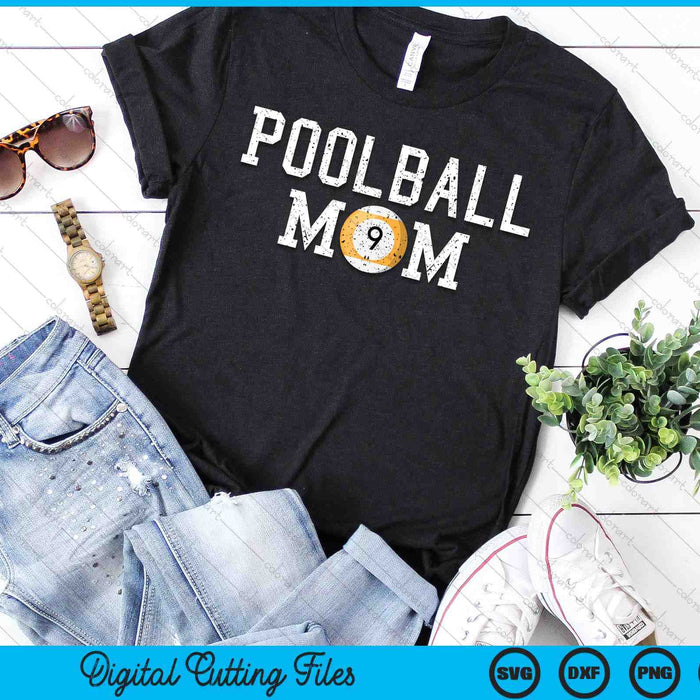 Poolball Mama Clothing Retro Vintage Poolball Mom SVG PNG Cutting Printable Files