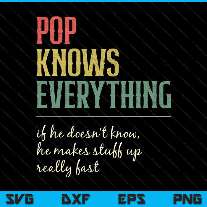 Pop Knows Everything Funny Pop Grandpa SVG PNG Cutting Printable Files