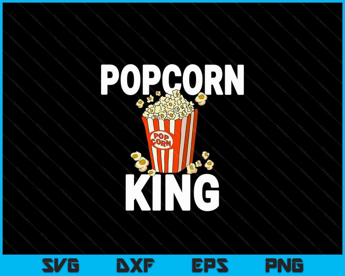 Popcorn King Cinema Movie Snack SVG PNG Digital Cutting Files
