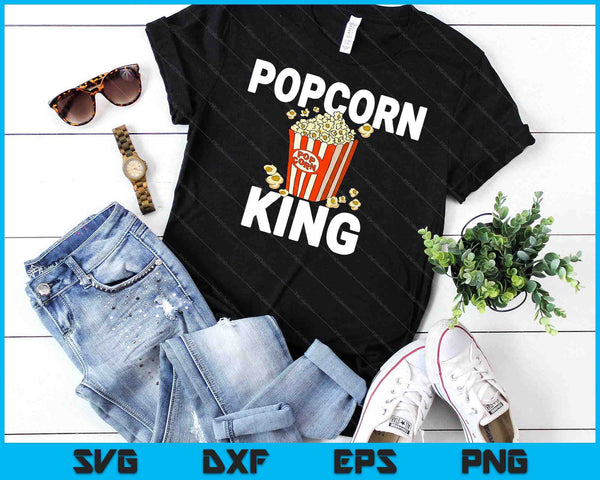 Popcorn King Cinema Movie Snack SVG PNG Digital Cutting Files