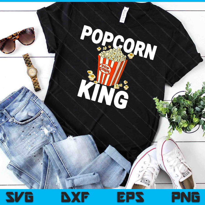 Popcorn King Cinema Movie Snack SVG PNG Digital Cutting Files