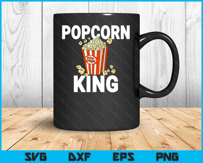 Popcorn King Cinema Movie Snack SVG PNG Digital Cutting Files