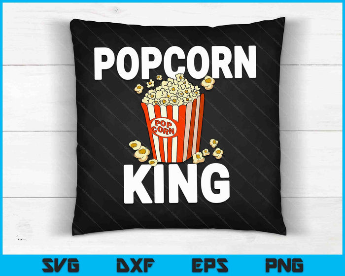 Popcorn King Cinema Movie Snack SVG PNG Digital Cutting Files