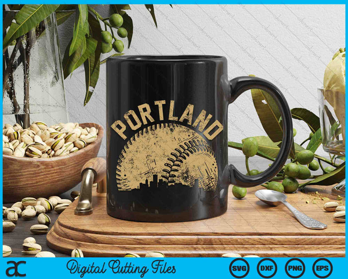 Portland Baseball Skyline Player Coach Fan SVG PNG Digital Printable Files