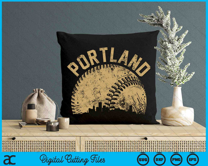 Portland Baseball Skyline Player Coach Fan SVG PNG Digital Printable Files