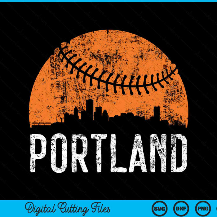Portland skyline Portland baseball SVG PNG cut file for Cricut
