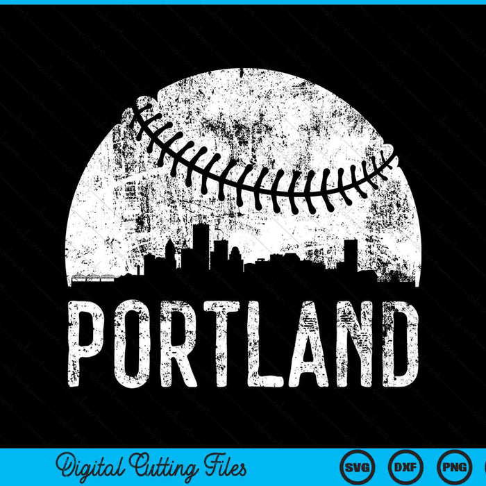 Portland skyline vintage Portland baseball SVG PNG cut file for Cricut