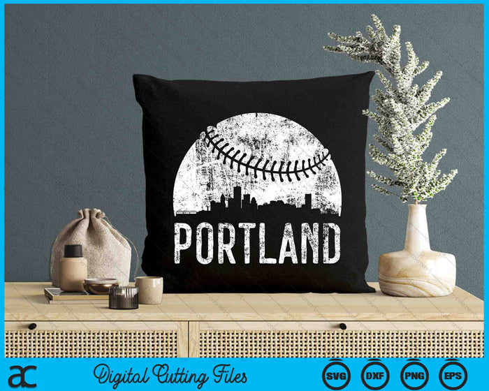 Portland Skyline Vintage Portland Baseball SVG PNG Digital Cutting Files