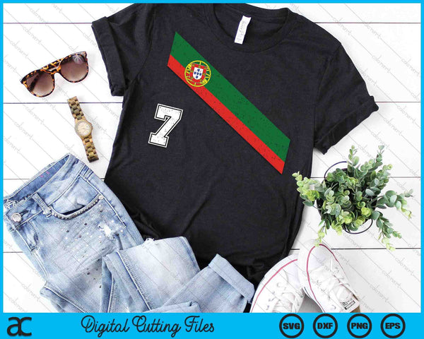 Portugal Soccer Number 7 Portugese Football Sports Lover Fan SVG PNG Digital Cutting File