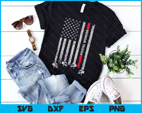 Postal Worker Vintage Usa American Flag Us Postal SVG PNG Digital Printable Files