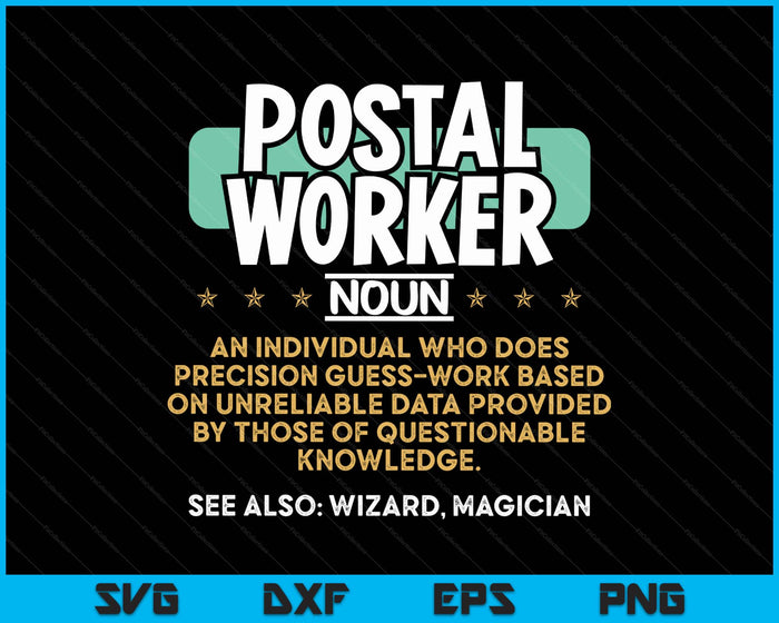 Postal Worker Funny Definition SVG PNG Digital Printable Files