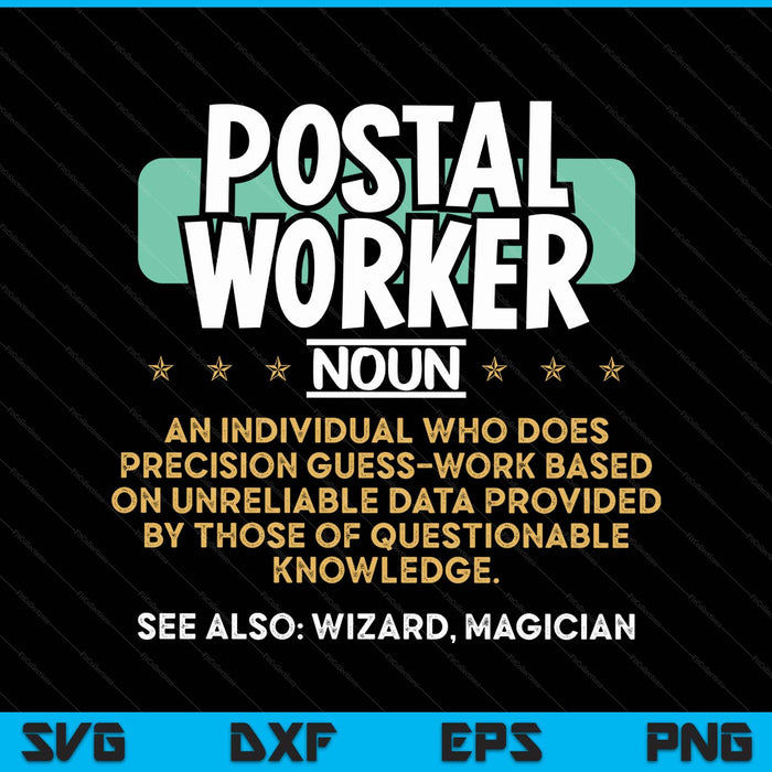 Postal worker definition SVG cut file