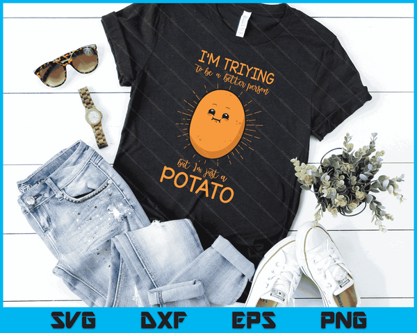 Aardappel Spud Wortel Groente Tater Vegan Lover Keto Cadeau Idee SVG PNG Digitale afdrukbare bestanden