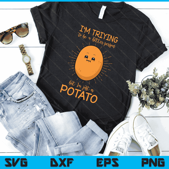 Aardappel Spud Wortel Groente Tater Vegan Lover Keto Cadeau Idee SVG PNG Digitale afdrukbare bestanden