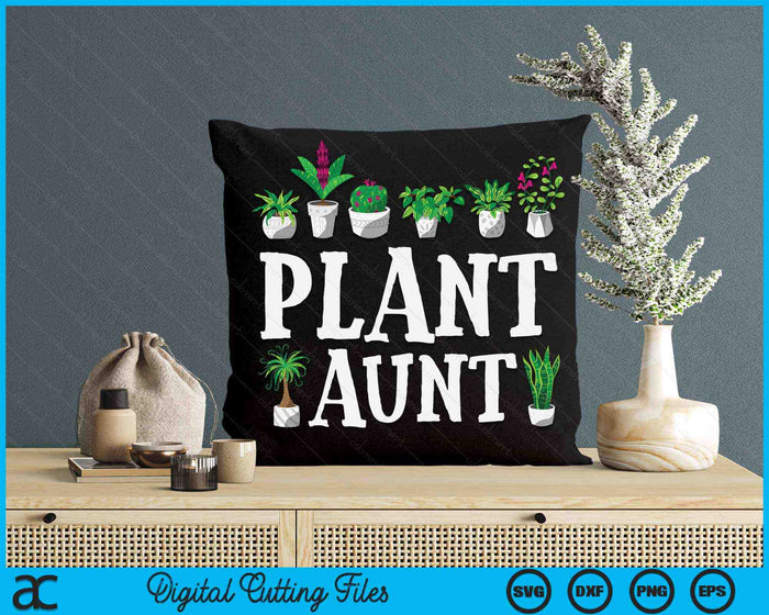 Potted Plant Aunt SVG PNG Digital Cutting Files