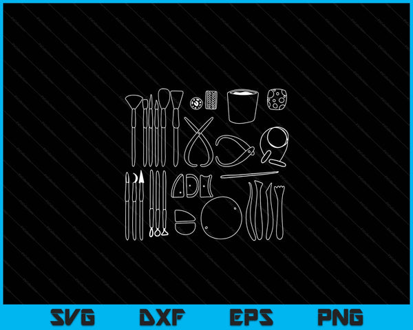 Pottery Tools Shirt for Ceramics Artist Gifts Clay SVG PNG Digital Cutting Files