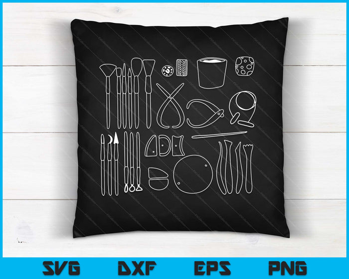 Pottery Tools Shirt for Ceramics Artist Gifts Clay SVG PNG Digital Cutting Files