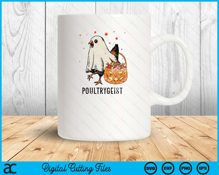 Poultrygeist Funny Halloween Chicken Ghost Costume Pumpkin SVG PNG Digital Printable Files