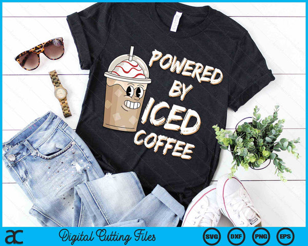 Powered By Iced Coffee Anime lover Iced Coffee Kawaii SVG PNG Digital Cutting Files