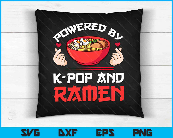 Aangedreven door K-Pop en Ramen Merch Merchandise SVG PNG digitale snijbestanden