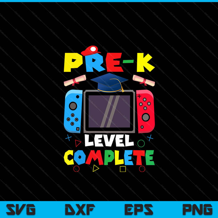 Pre-K Level Complete Graduation Class 2024 Boys Gamer SVG PNG Digital Cutting Files