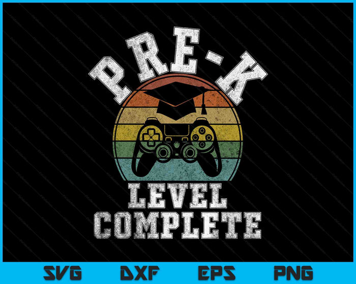 Pre-K Level Complete Third Grade Graduation Video Gamer SVG PNG Digital Printable Files