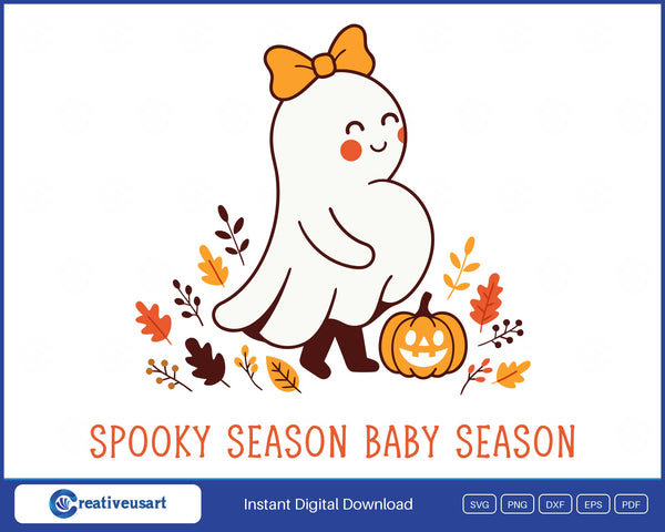 Pregnant Halloween with a smiling ghost and a hand on the belly SVG printed on a white t-shirt