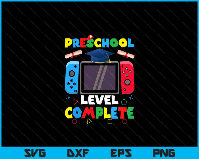 Preschool Level Complete Graduation Class 2024 Boys Gamer SVG PNG Digital Cutting Files