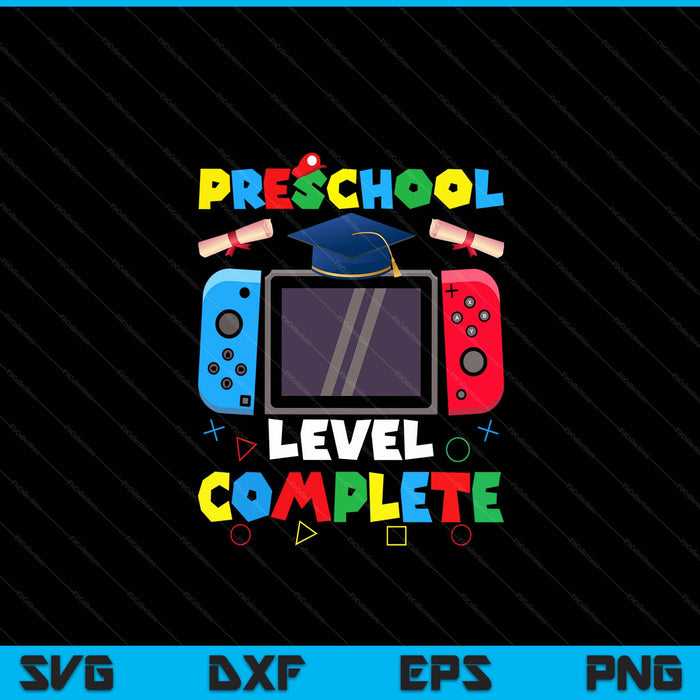 Preschool Level Complete Graduation Class 2024 Boys Gamer SVG PNG Digital Cutting Files