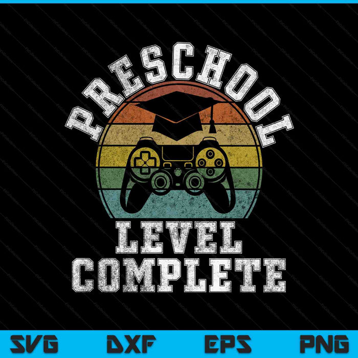 Preschool Level Complete Third Grade Graduation Video Gamer SVG PNG Digital Printable Files