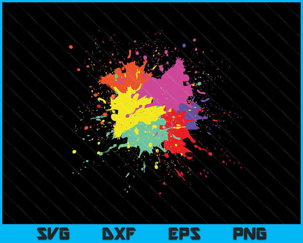 Mooie vuile verf splatter kleuren SVG PNG snijden afdrukbare bestanden