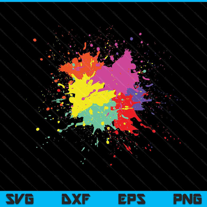 Colores de salpicaduras de pintura bastante sucia SVG PNG cortando archivos imprimibles