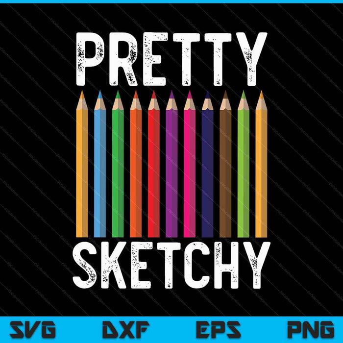 Vrij schetsmatig leuk kunstliefhebber kleurpotloden kunstenaars SVG PNG snijden afdrukbare bestanden