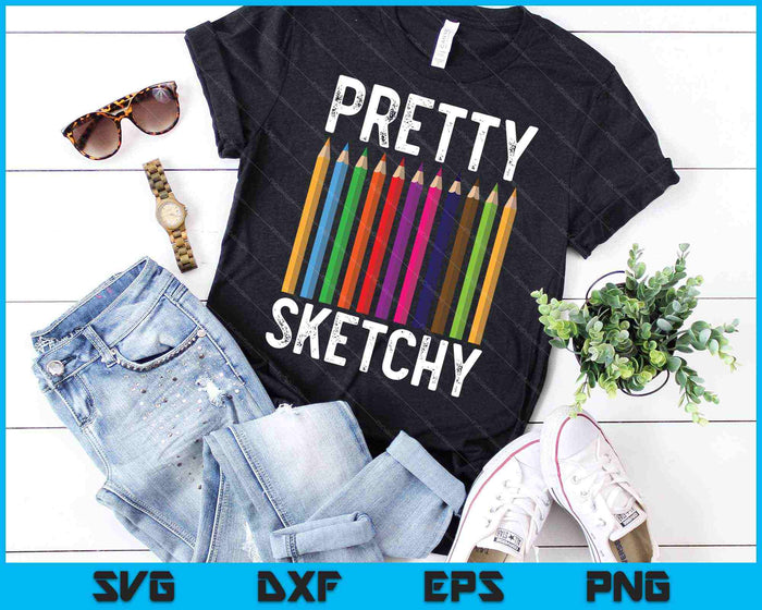 Pretty Sketchy Fun Art Lover Colored Pencils Artists SVG PNG Cutting Printable Files