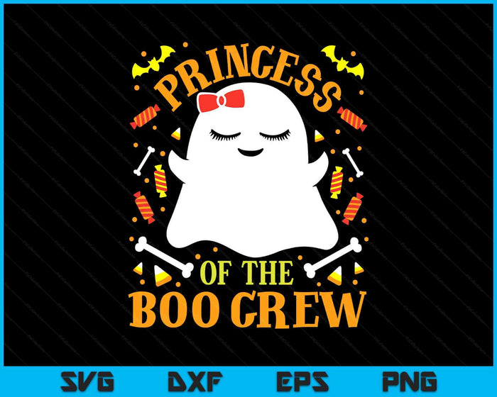 Princess Boo Crew Ghost Matching Family Cute Girls Halloween SVG PNG Digital Printable Files