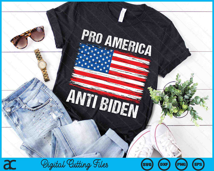 Pro America Anti Biden Vintage Retro Patriot US Flag SVG PNG Digital Cutting Files