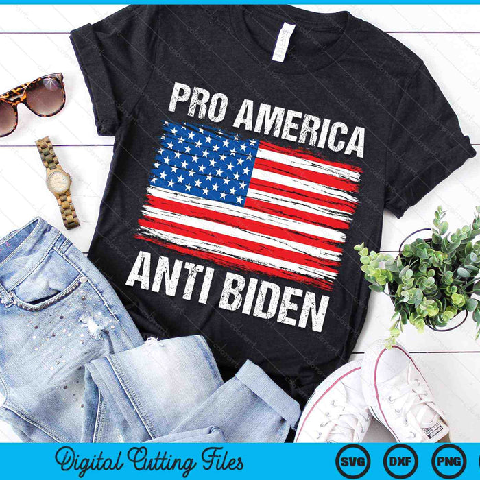 Pro America Anti Biden Vintage Retro Patriot US Flag SVG PNG Digital Cutting Files