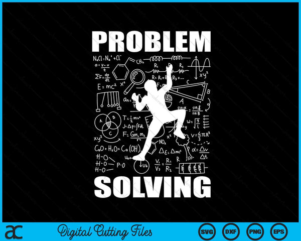 Problem solving climber rock climbing bouldering pun SVG cut file