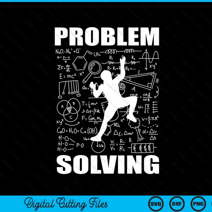 Problem solving climber rock climbing bouldering pun SVG cut file
