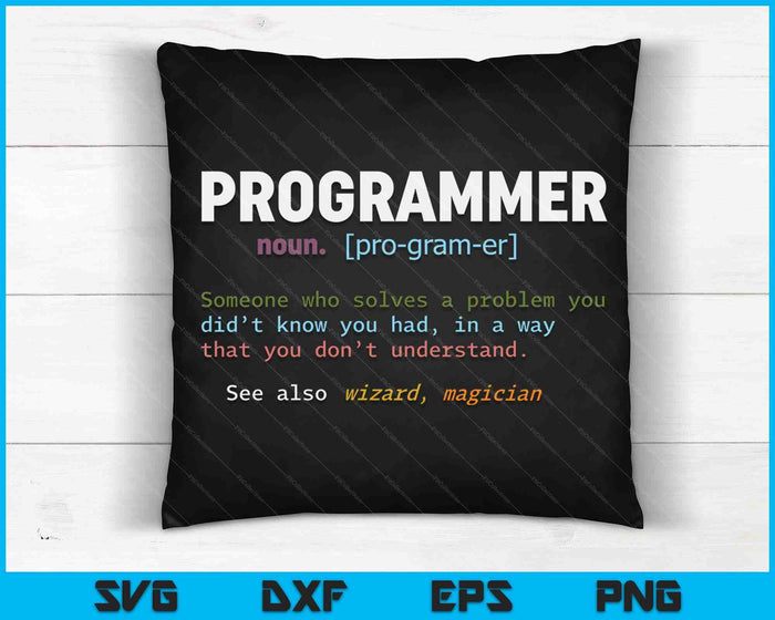 Programming Funny Computer Geek Gift Definition Programmer SVG PNG Digital Cutting Files