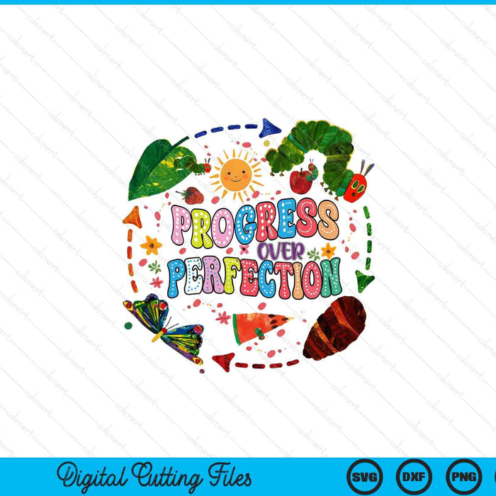 Progress Over Perfection Teacher Back To School SVG PNG Digital Printable Files