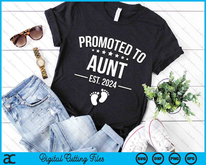 Promoted To Aunt 2024 Funny 1st Time Aunt SVG PNG Digital Cutting Files