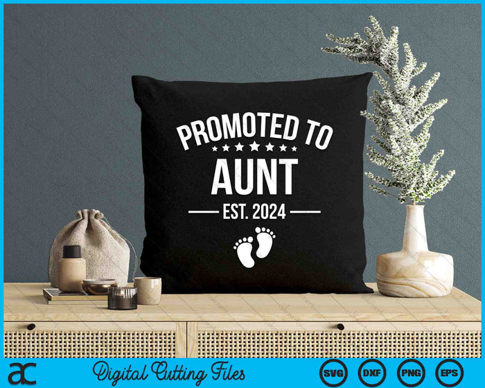 Promoted To Aunt 2024 Funny 1st Time Aunt SVG PNG Digital Cutting Files