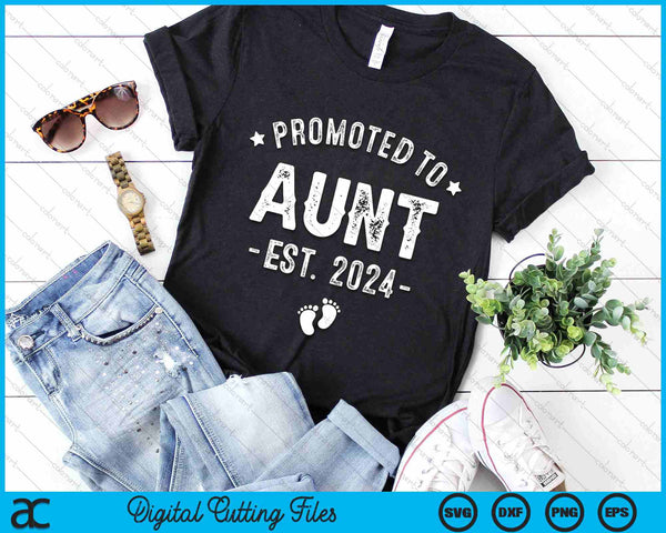 Promoted To Aunt 2024 Soon To Be First Time Aunty SVG PNG Digital Cutting Files