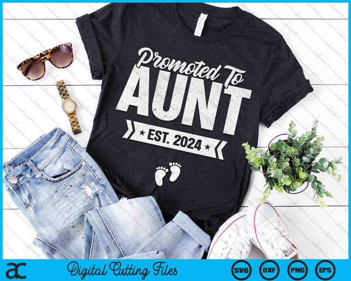 Promoted To Aunt Est. 2024 New Aunt SVG PNG Digital Cutting Files