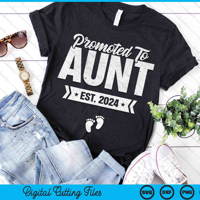 Promoted To Aunt Est. 2024 New Aunt SVG PNG Digital Cutting Files